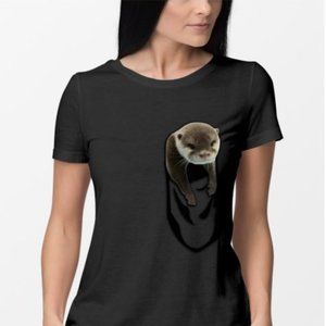 T-shirt Funny Otter In Pocket